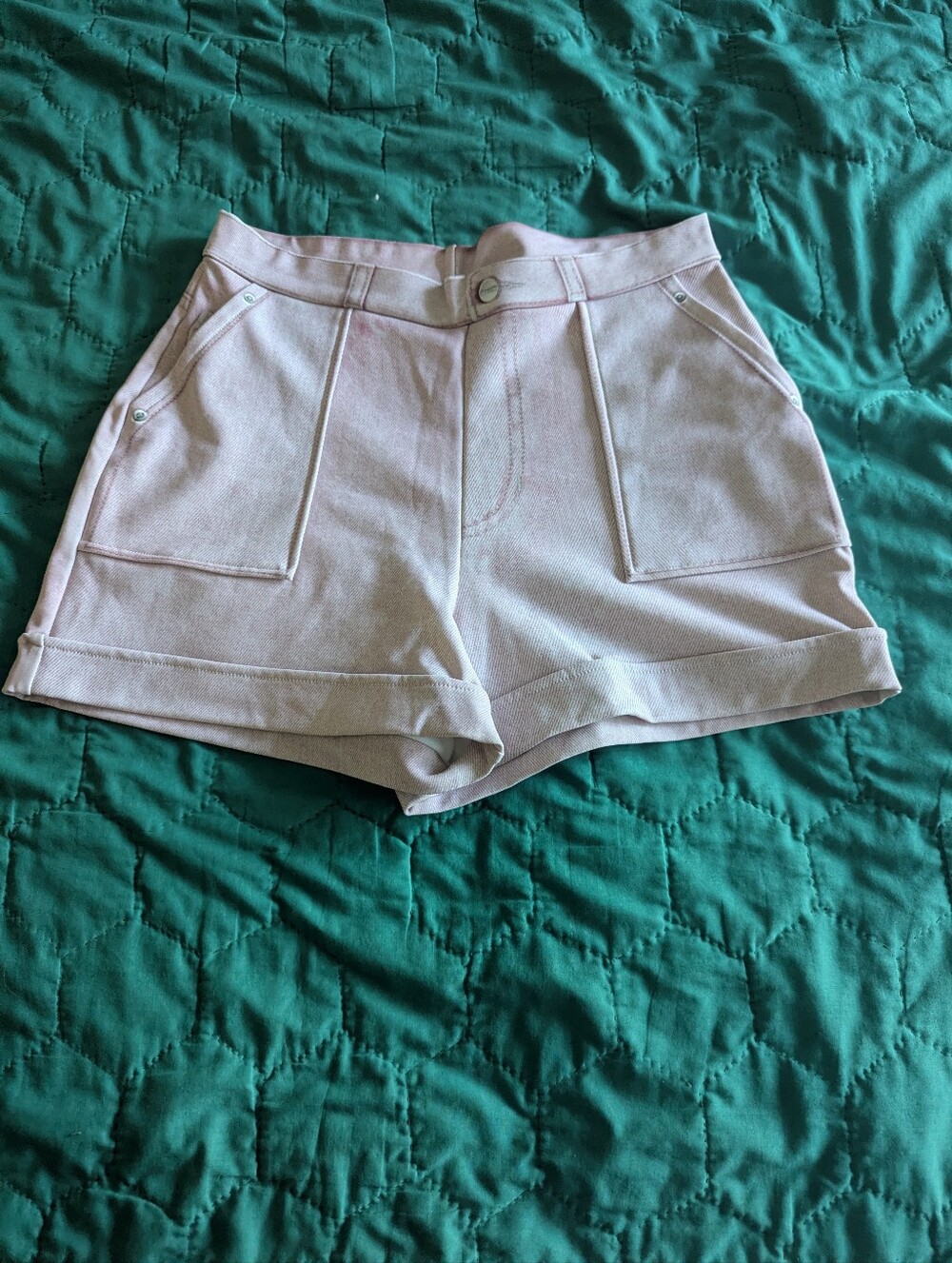 Blackmilk Pink Not Actually Denim Cuffed Shorts